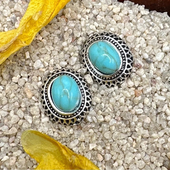 Alquimia Turquoise and Silver Earrings - Picture 1 of 5